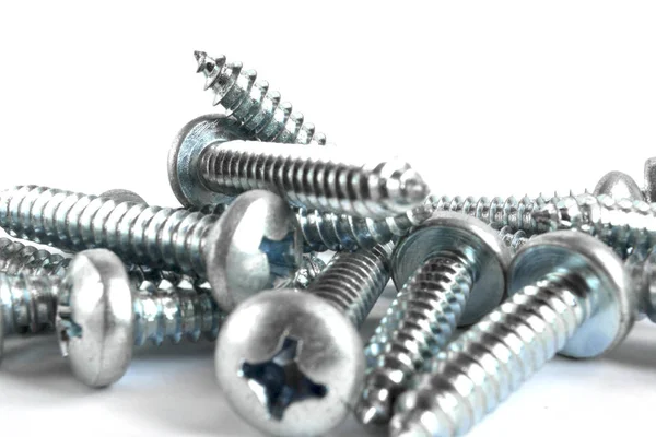 Screws on white — Stock Photo, Image