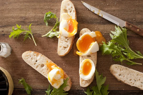 Egg bread soldiers — Stock Photo, Image