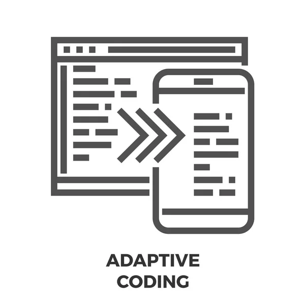 Icono de línea de codificación adaptable — Vector de stock