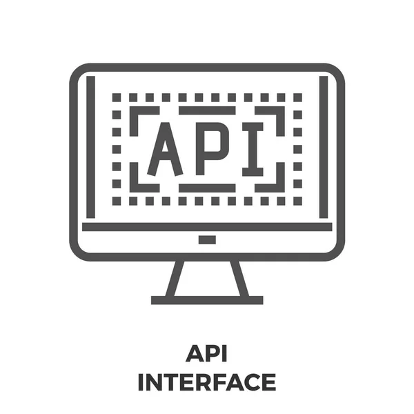 API Interface Line Icon — Stock Vector