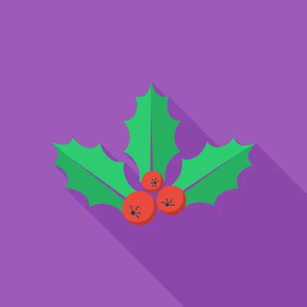 Holly berry platte pictogram — Stockvector