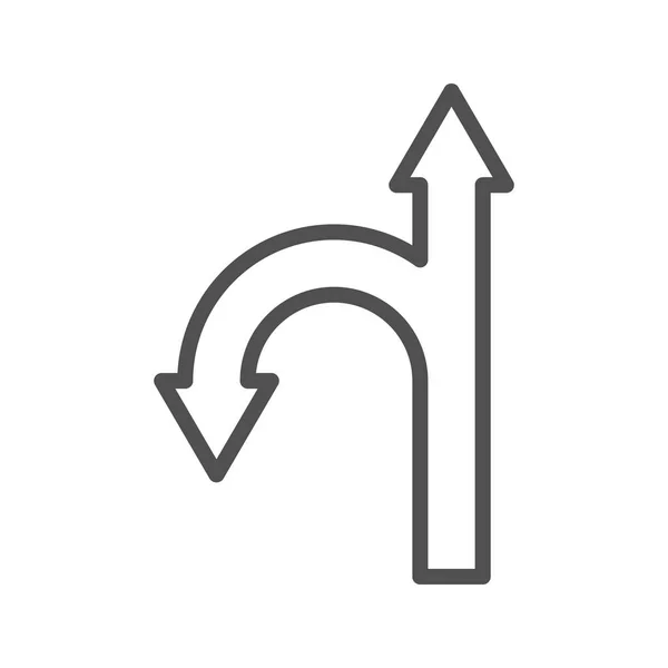 Vägbeskrivning linje ikon — Stock vektor