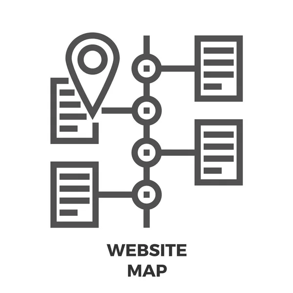 Site Mapa Ícone de linha — Vetor de Stock