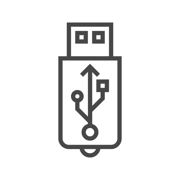 USB Line Icon — Stock Vector