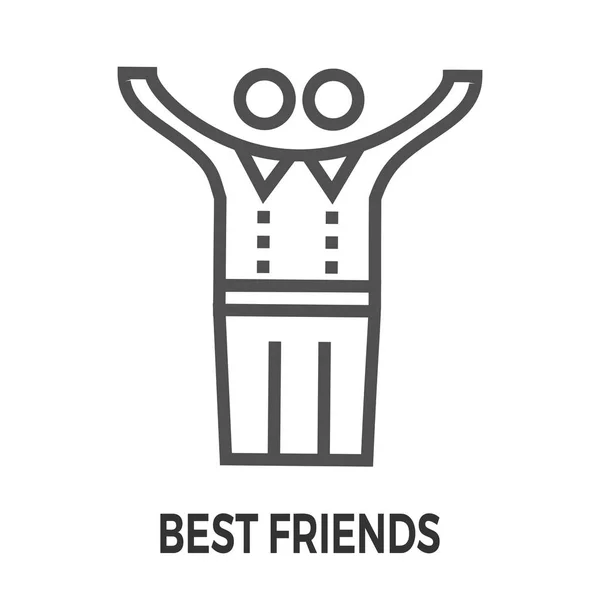 Best friends line icon — Stock Vector