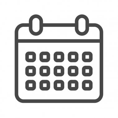 Takvim İnce Satır Vektörü Simgesi