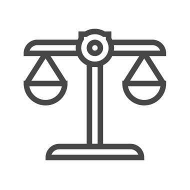 Terazi İnce Satır Vektörü Simgesi