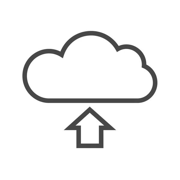 Icône vectorielle de ligne mince de stockage de nuage — Image vectorielle