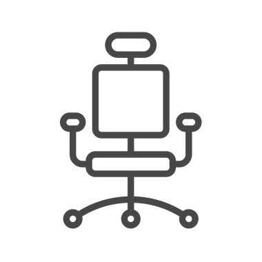 Ofis Sandalyesi İnce Satır Vektörü Simgesi