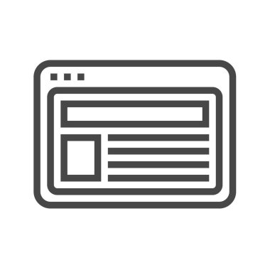 Site İnce Satır Vektörü Simgesi