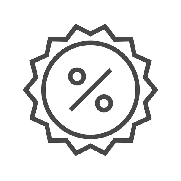 Procent Odznaka cienka linia wektor ikona — Wektor stockowy