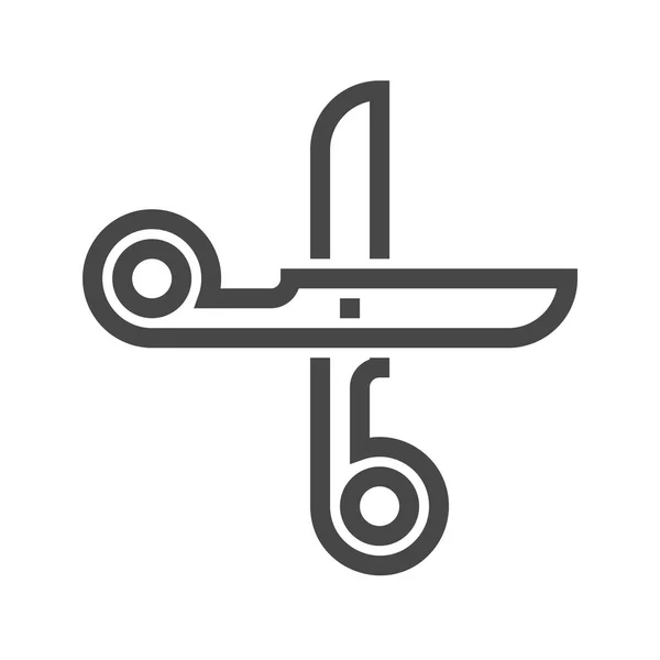 Scissors Thin Line Vector Icon — Stock Vector