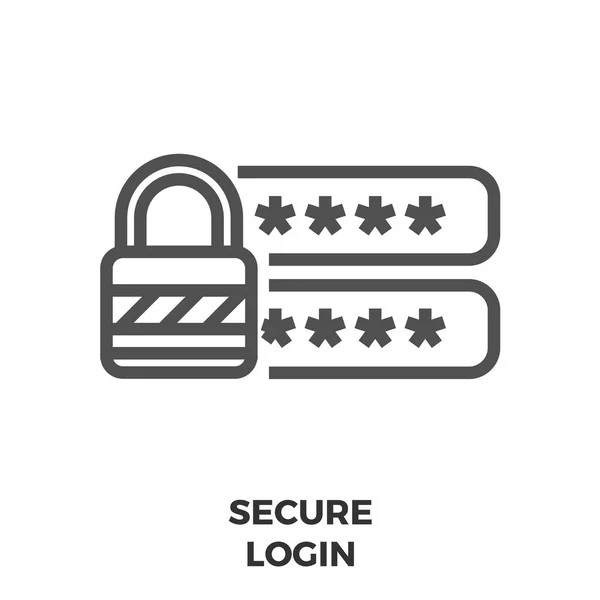 Secure Login Line Icon — Stock Vector