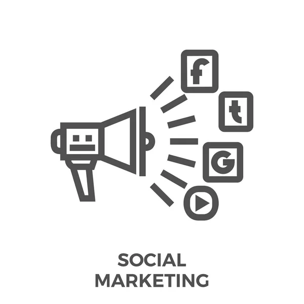 Icono de línea de marketing social — Vector de stock