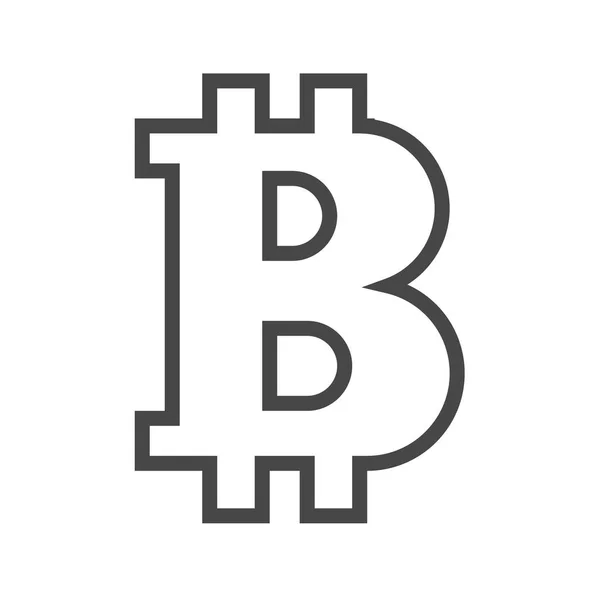 Ícone de vetor de linha fina Bitcoin — Vetor de Stock