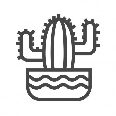 Kaktüs İnce Satır Vektörü Simgesi