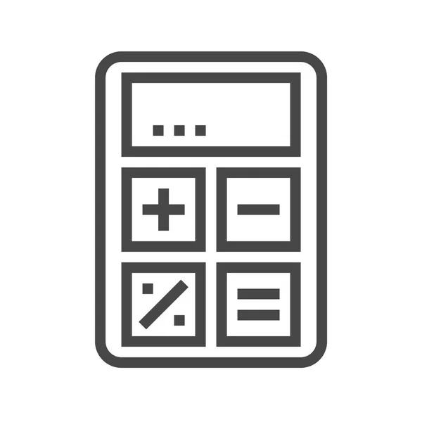 Ikona tenké čáry kalkulačky — Stockový vektor