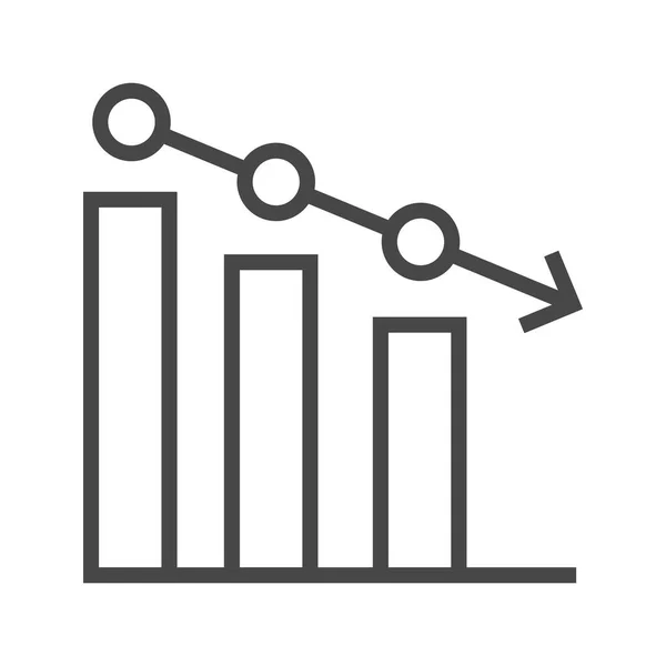 Gráfico Ícone de linha — Vetor de Stock