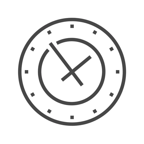 Clock Thin Line Vector Icon — Stock Vector