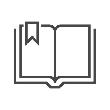 Kitap İnce Satır Vektörü Simgesi