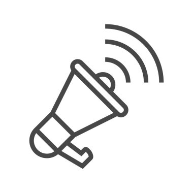 Hoparlör İnce Satır Vektörü Simgesi.