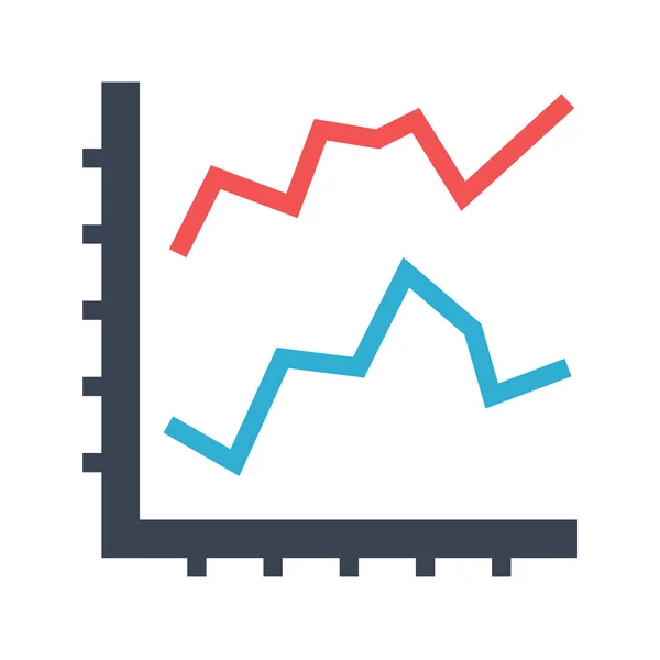 Lijn Diagram platte Vector Icon — Stockvector