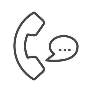 Telefon İnce Satır Vektörü Simgesi.