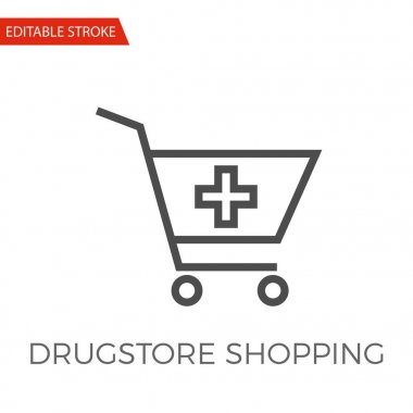 Eczane Alışveriş Vektörü Simgesi