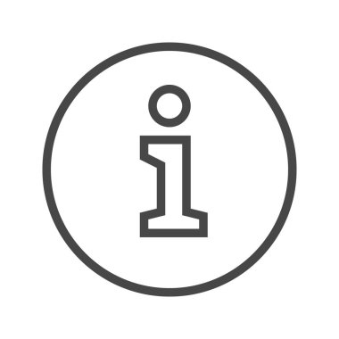 Bilgi İşareti İnce Satır Vektörü Simgesi.