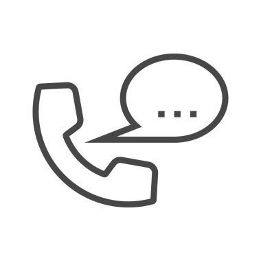 Telefon İnce Satır Vektörü Simgesi.