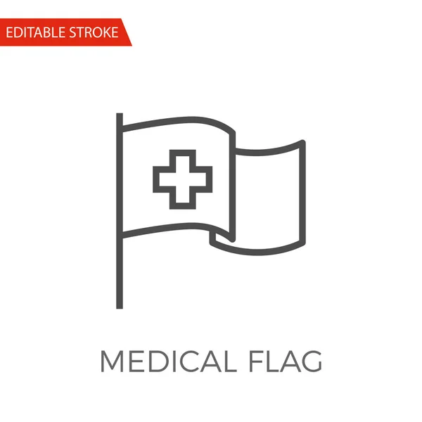 Medical Flag Vector Icon — Stock Vector