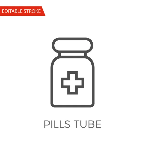 Pills Tube Vector Icon — Stock Vector