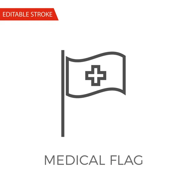 Medical Flag Vector Icon — Stock Vector