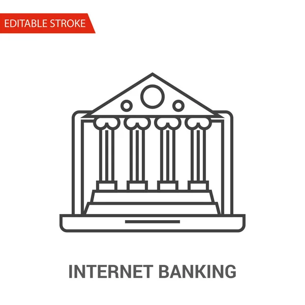 Internet Banking Icon. Illustrazione vettoriale della linea sottile — Vettoriale Stock