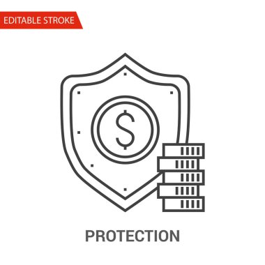 Koruma Simgesi. İnce Çizgi Vektör ResmiComment