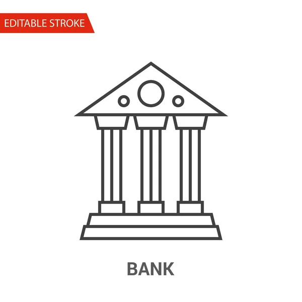 Bank Icon. Thin Line Vector Illustration — Stock Vector