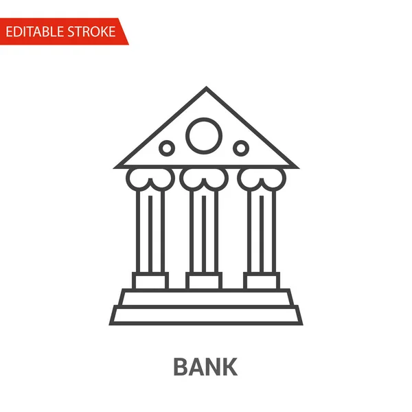 Bank-Ikone. Thin Line Vector Illustration — Stockvektor