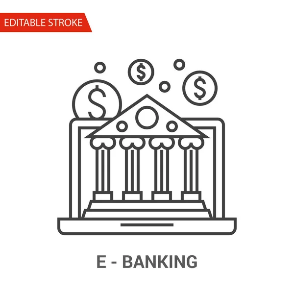 E-Banking Icon. Illustrazione vettoriale della linea sottile — Vettoriale Stock