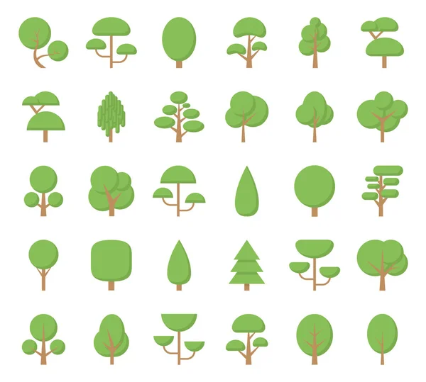 Flat trees icons — Stock Vector