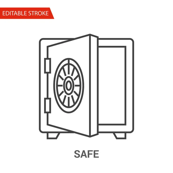 Icono seguro. Ilustración de vectores de línea delgada — Vector de stock