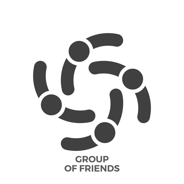 Group of Friends Glyph Vector Icon. — Stock Vector