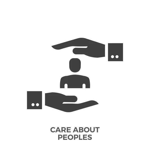 Care About Peoples Glyph Vector Icon. — Stock Vector