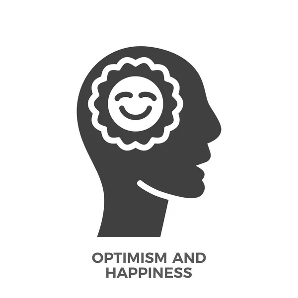 Optimisme et bonheur Glyphe Icône vectorielle. — Image vectorielle