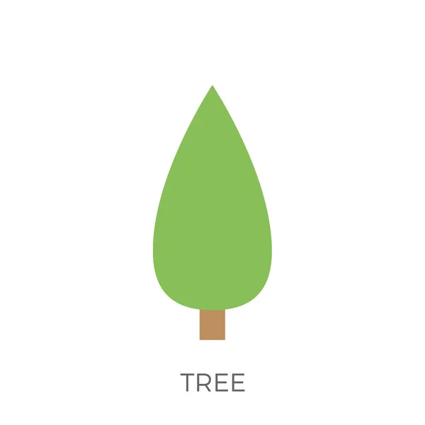 Icono de árbol plano — Vector de stock