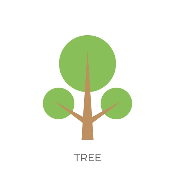 Icono de árbol plano — Vector de stock