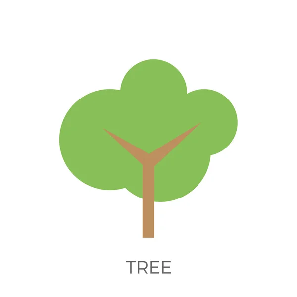 Platta träd ikonen — Stock vektor