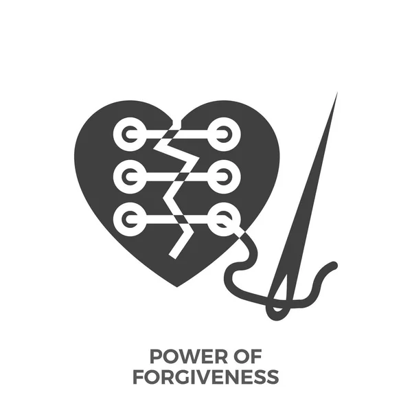 Förlåtelsens kraft Glyf vektor ikonen. — Stock vektor