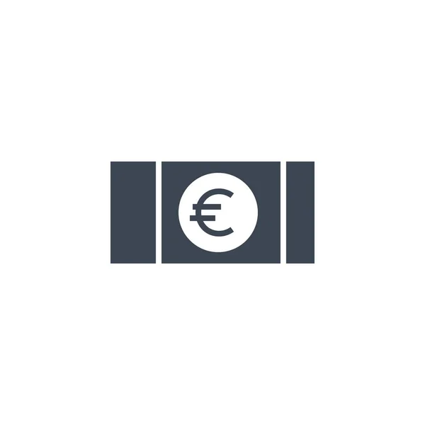 Euro relacionados icono de glifo vectorial. — Vector de stock
