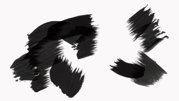 Marco - Pinceladas abstractas pinceladas Transición Revelar con canal alfa — Vídeo de stock