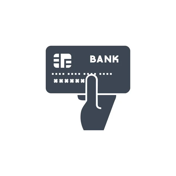 Ikona vektorového glyfu související s platbou kreditní kartou. — Stockový vektor
